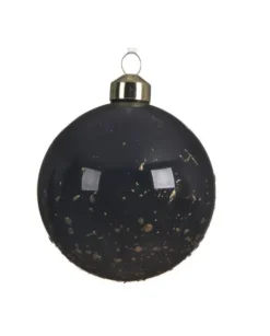 Sfera Pallina Smaltata In Vetro Con Schizzi Di Oro Luccicante Assortito