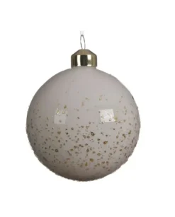 Sfera Pallina Smaltata In Vetro Con Schizzi Di Oro Luccicante Assortito