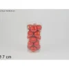 Sfere Palline Di Vetro 70Mm Rosse Lucide E Opache Per Albero Di Natale 20Pz