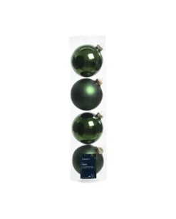 Sfere Palline Vetro Lucido,Opaco Mix D.10Cm Verde Pino