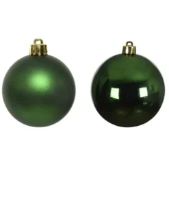 Sfere Palline Vetro Lucido,Opaco Mix D.8Cm Verde Pino