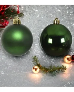 Sfere Palline Vetro Lucido,Opaco Mix D.8Cm Verde Pino