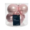Sfere Palline Vetro Smalto, Mix Opaco D.8Cm Rosa Cipria