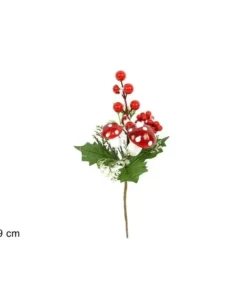 Spillone Bacche Innevate Con Funghi 19Cm