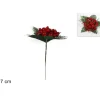 Spillone Con Foglie E Bacche Rosse 17 Cm