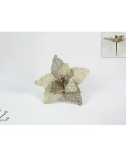 Spillone Fiore Canvas Innevato C/Bacche