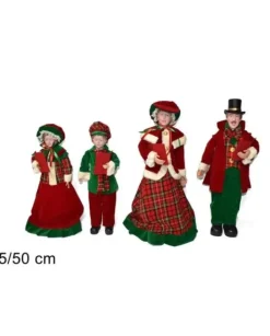 Statuine Coro Di Natale Famiglia 4 Pezzi 50/65Cm
