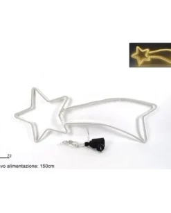Stella Cometa Luminosa Neon Bianco Caldo 28X72Cm Per Uso Esterno