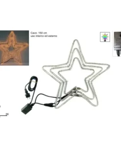 Stella Tripla Con Giochi Di Luci 55X56 Cm Uso Interno/Esterno