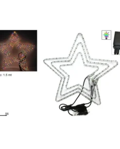 Stella Tripla Luminosa Con Giochi Di Luce Multicolor 53X56Cm