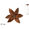 Stelo Fiore Natalizio Velluto O27X50Cm Marrone