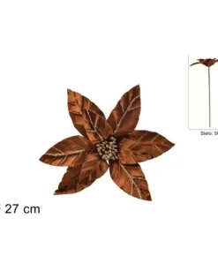 Stelo Fiore Natalizio Velluto O27X50Cm Marrone