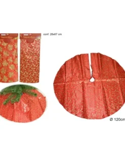 Tappeto Albero 120 Cm Rosso/Oro 2 Ass.Tr