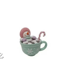Tazza Cioccolata Con Pupazzo Di Neve Con Marshmellow
