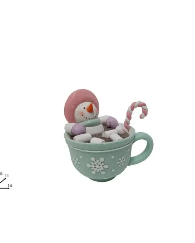 Tazza Cioccolata Con Pupazzo Di Neve Con Marshmellow