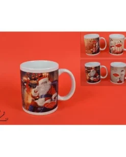 Tazza Natalizia Con Stampa Babbo Natale 12Cm