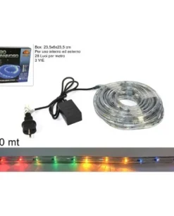 Tubo Multicolor Per Decorazione Natalizia 10 Mt Per Uso Interno/Esterno