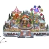 Villaggio Giostrina Di Natale Con Luci Suoni E Movumenti 64X57X39 Cm
