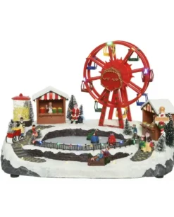 Villaggio Giostrina Lunapark Con Ruota Panoramica E Pista Di Pattiinaggio